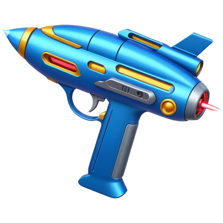 Neon spaceship with guns emoji