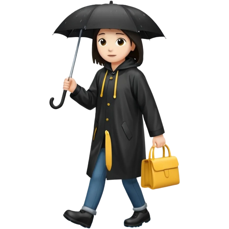 black Raincoat Pedestrian  emoji