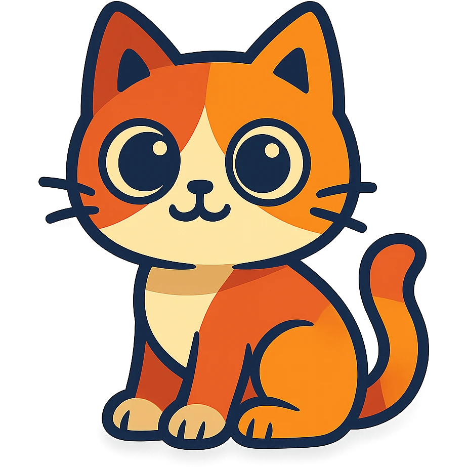 cute cartoon cat with big eyes emoji