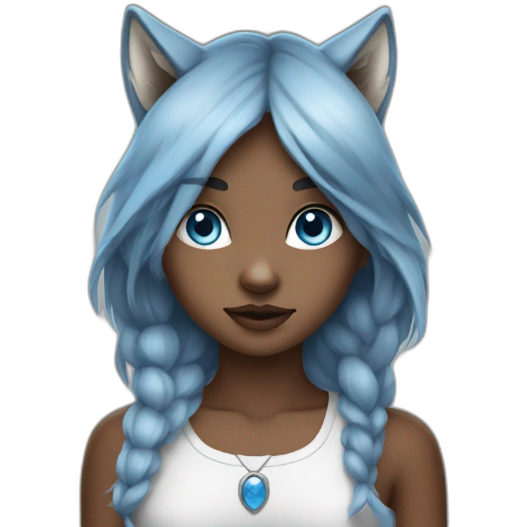 Wolf girl with blue eyes emoji