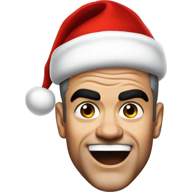 robbie williams with santa hat emoji