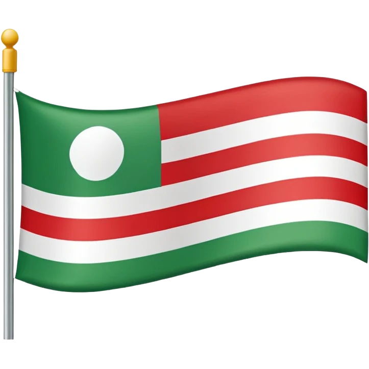 I want a green flag on one side, red in the middle, and white between the green and red. emoji