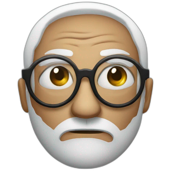 Old black serious glasses globular eyes emoji