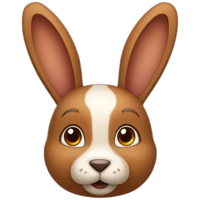 Lapin avec les oreilles marron clair emoji