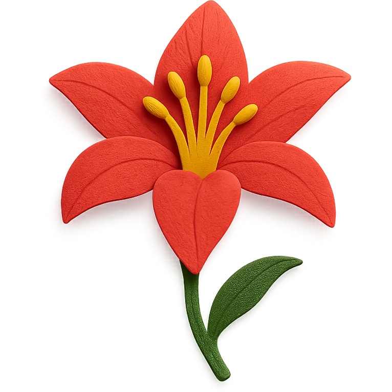 red and yellow lily flower emoji