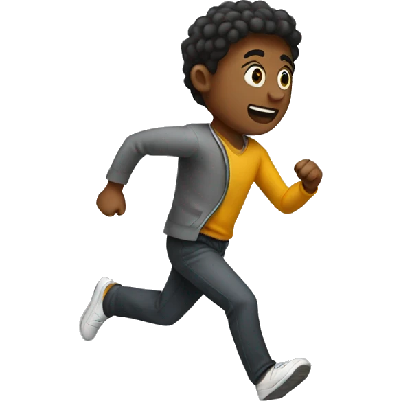Someone running from physics emoji