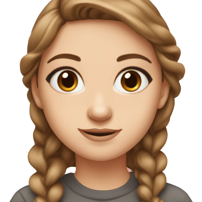 White girl, brown hair, February birthday ￼ emoji