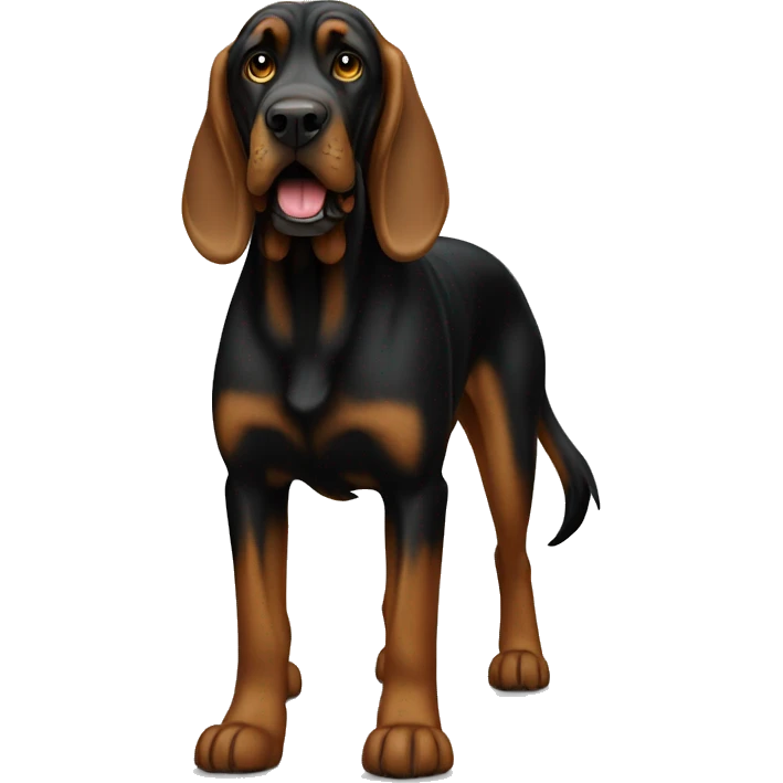 Black bloodhound standing  emoji