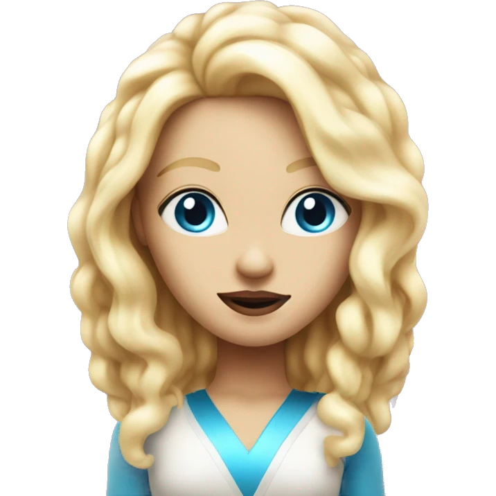 andromedan pink diva with thin face long blonde hair and blue eyes third eye glowing emoji
