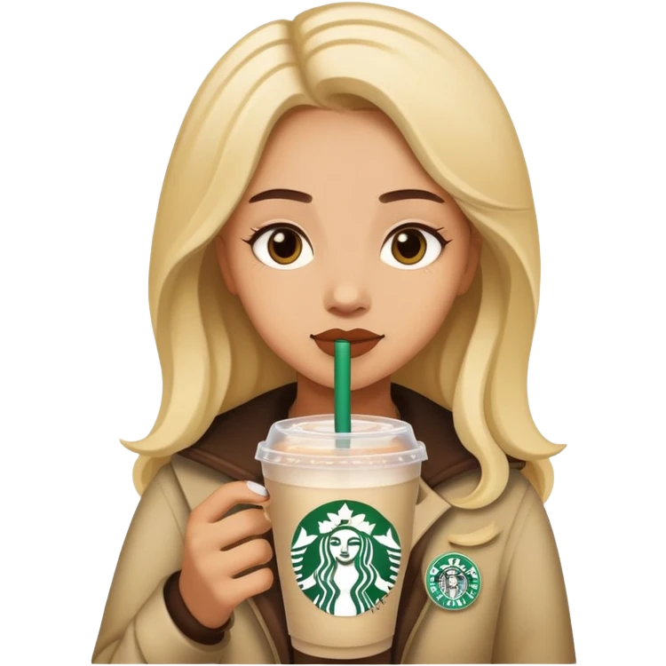 Light skin girl drinking Starbucks  emoji