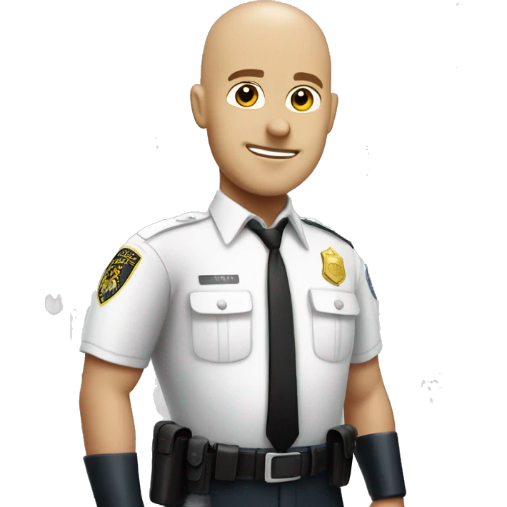 A White Police man bald with Big ANGEL WINGS emoji