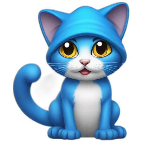 Smurf cat blue mushroom emoji