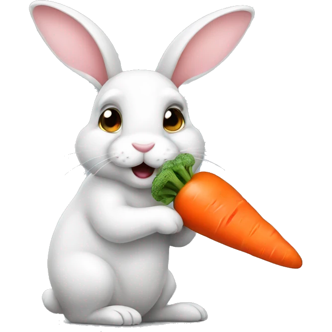 Bunny eating carrot  emoji