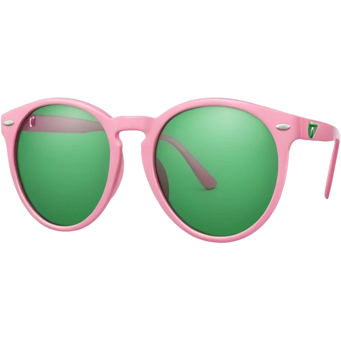 Sunglasses with the number 67 pink and green emoji