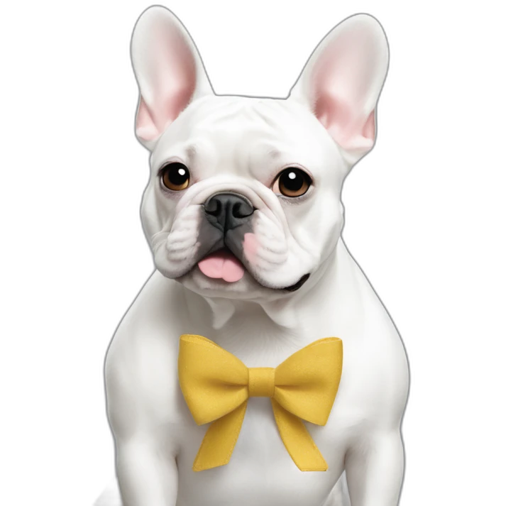 Fashion white FRENCH BULLDOG with fashion model emoji