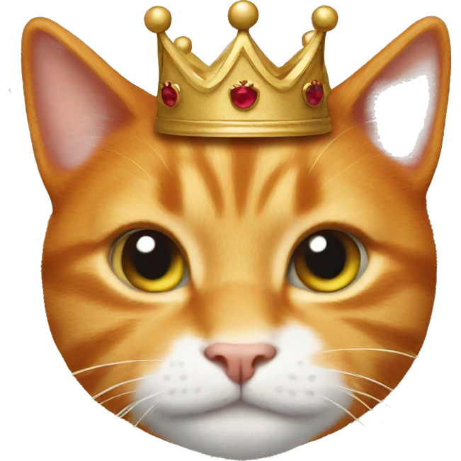 ginger cat with crown emoji