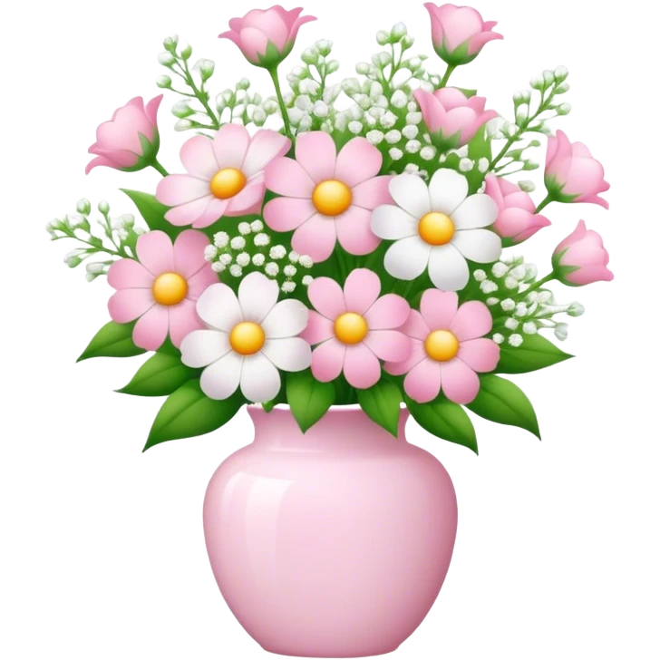 vase of flowers with baby’s breath emoji
