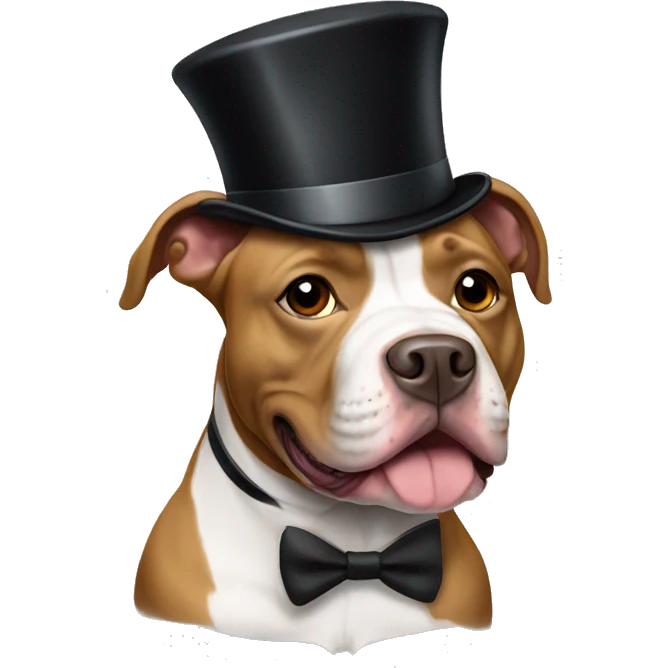 pit bull with a top hat emoji