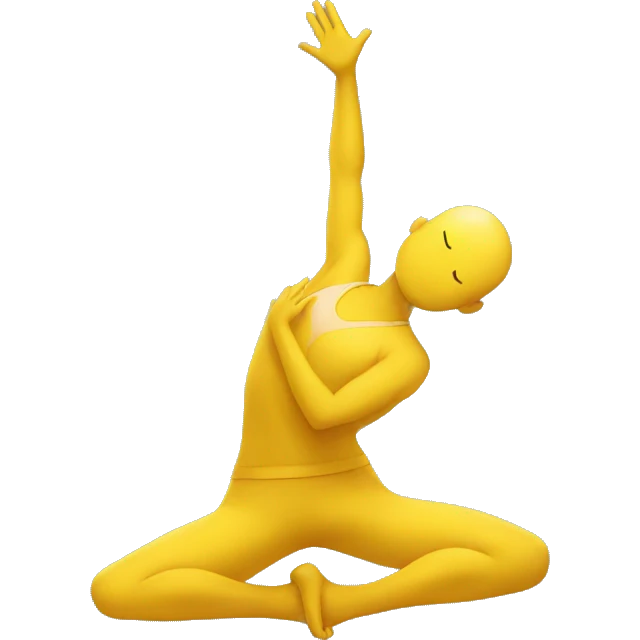 yellow person doing yoga emoji