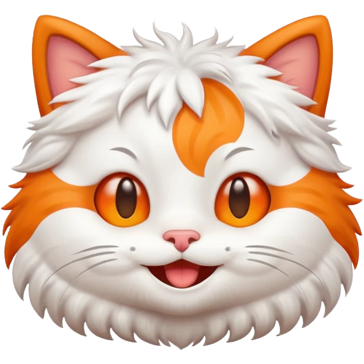cute kitty emoji with a happy face emoji