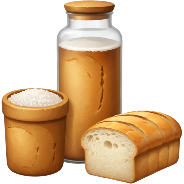  one simple a bottle of salt and a loaf of bread emoji