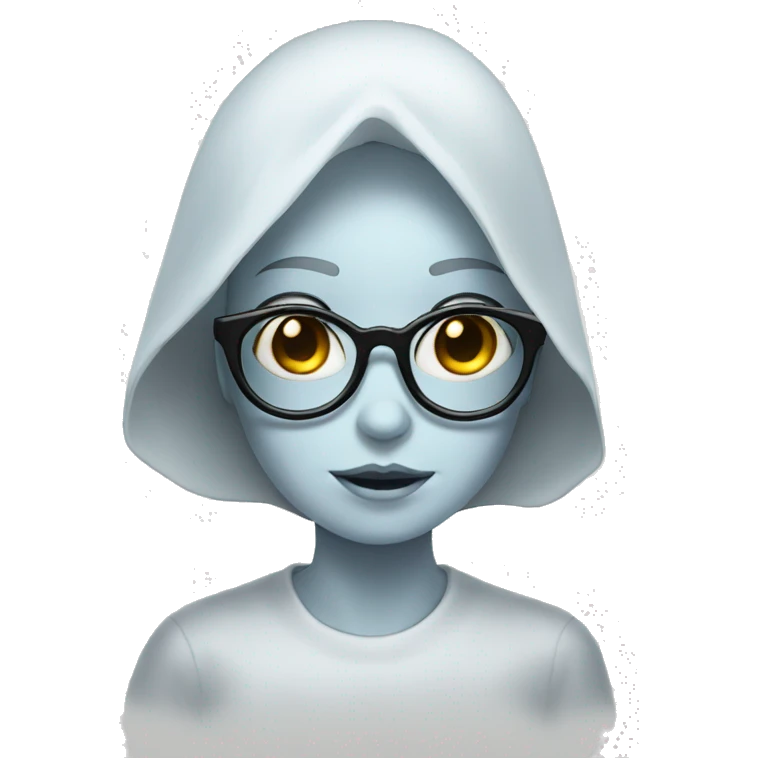 Sheet ghost girl with glasses  emoji