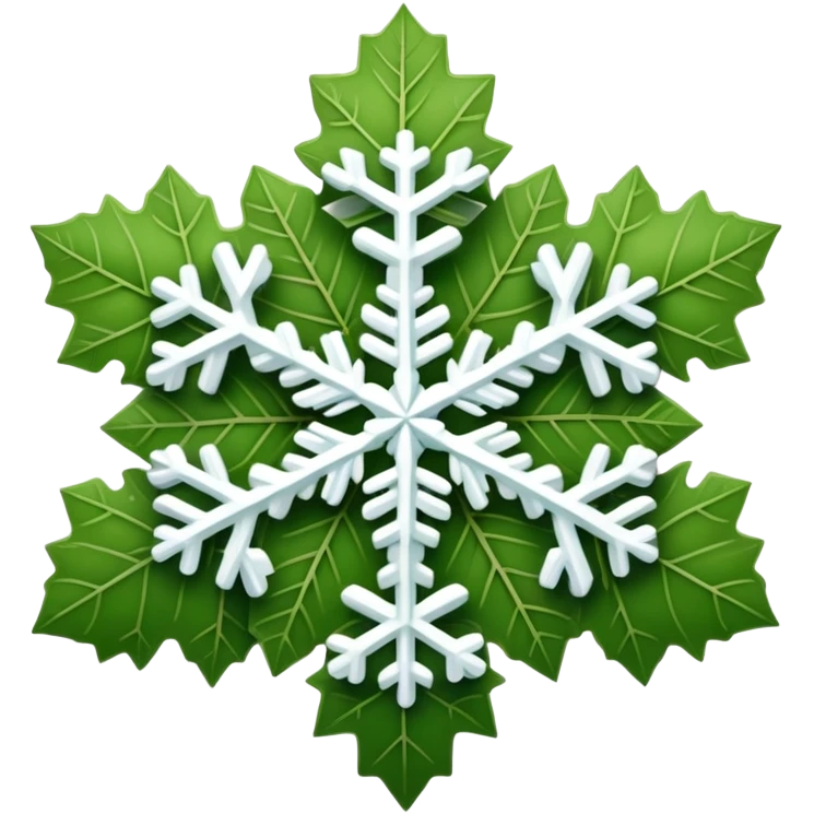 Snowflake and mulberry leaf emoji