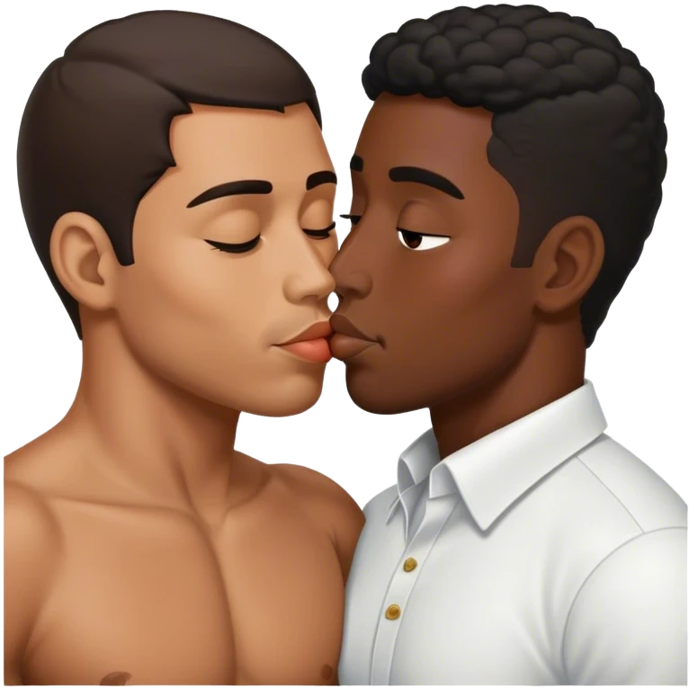 mexican man and black man kissing emoji