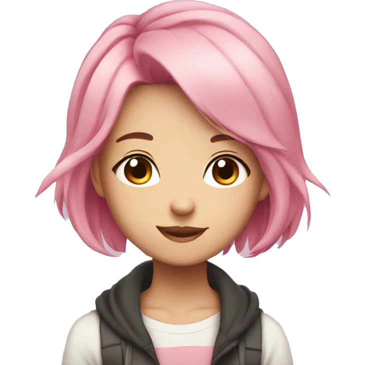 anime girl with pink hair emoji