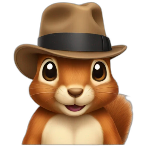 squirrel wearing fedora emoji