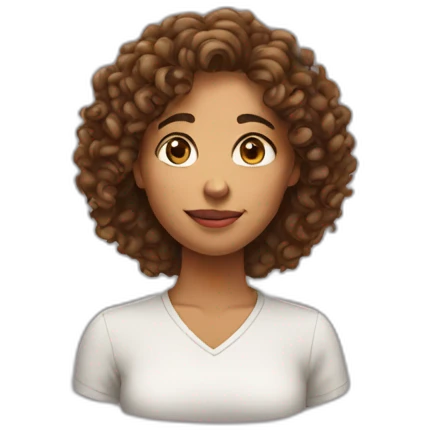 female with curly hair out of her depth emoji