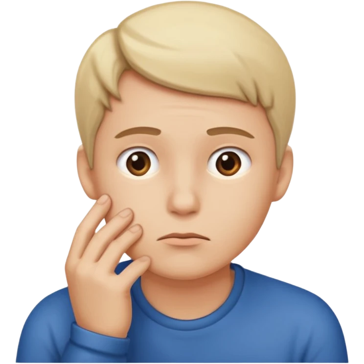 Persona indecisa tocándose la barbilla. emoji