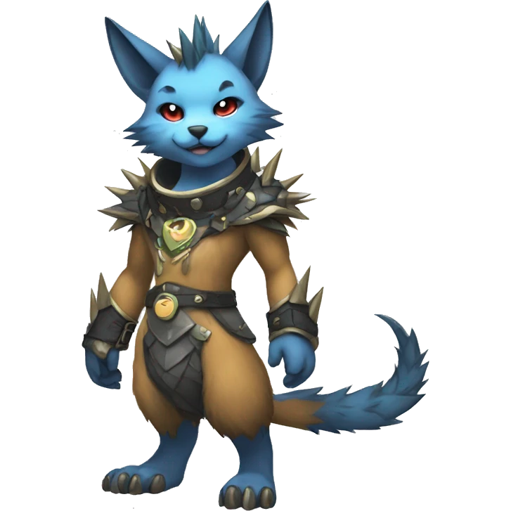Anthro Sona Fakemon with a spiked collar Full Body emoji