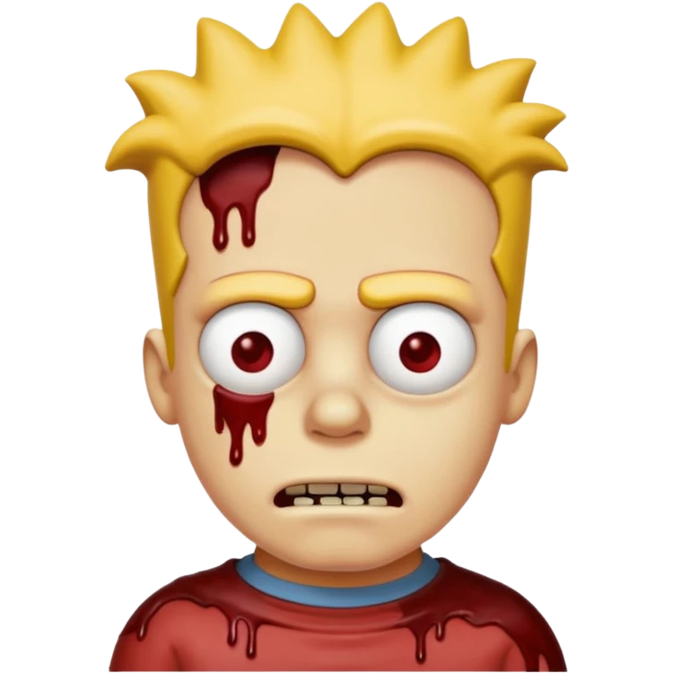 Bart Simpson lobotomy, lots of gore emoji