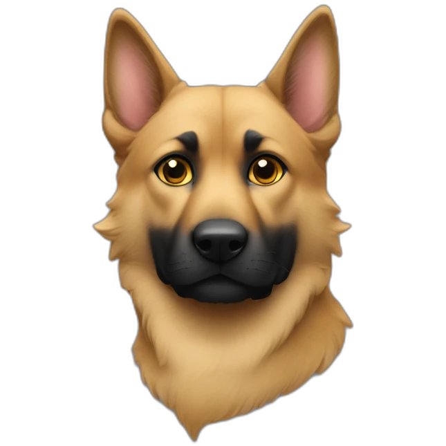 Un chat noir, un berger allemand emoji