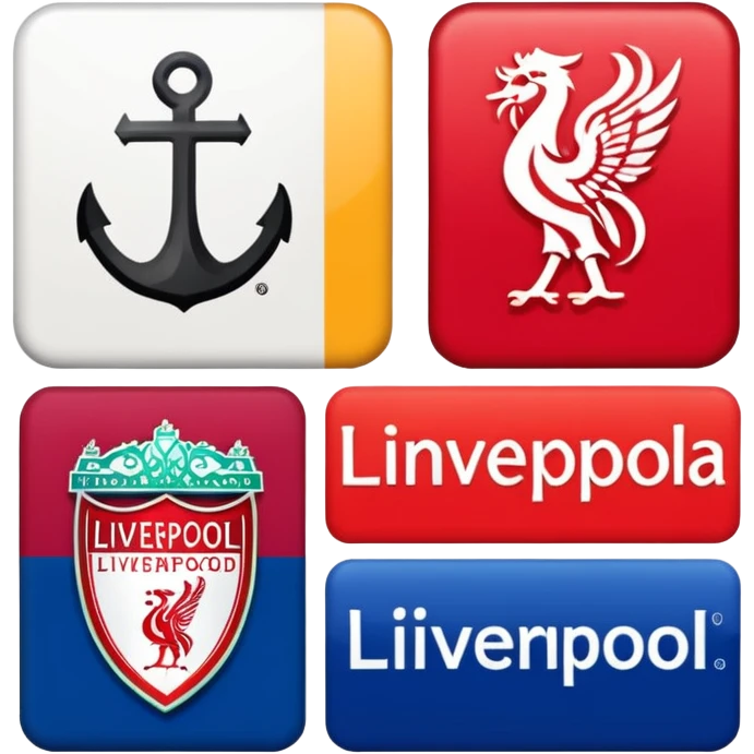 Real, Barcelona and liverpool logos in the shopping card  emoji