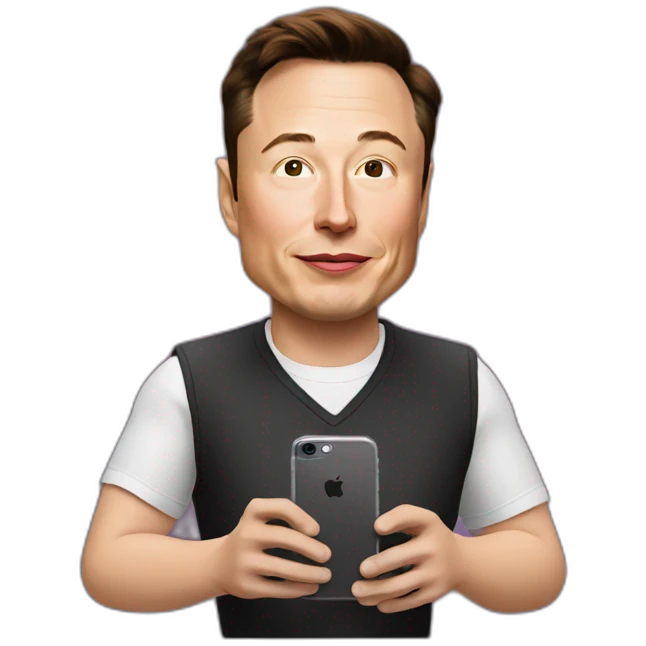 Elon musk with iPhone emoji