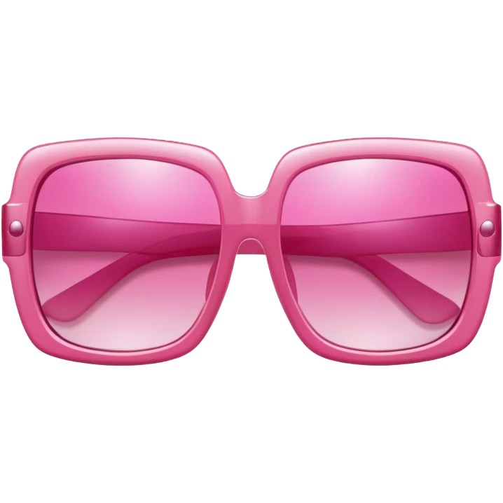 pink oversized sunglasses, large square frame with pink transparent lenses, fashion style emoji