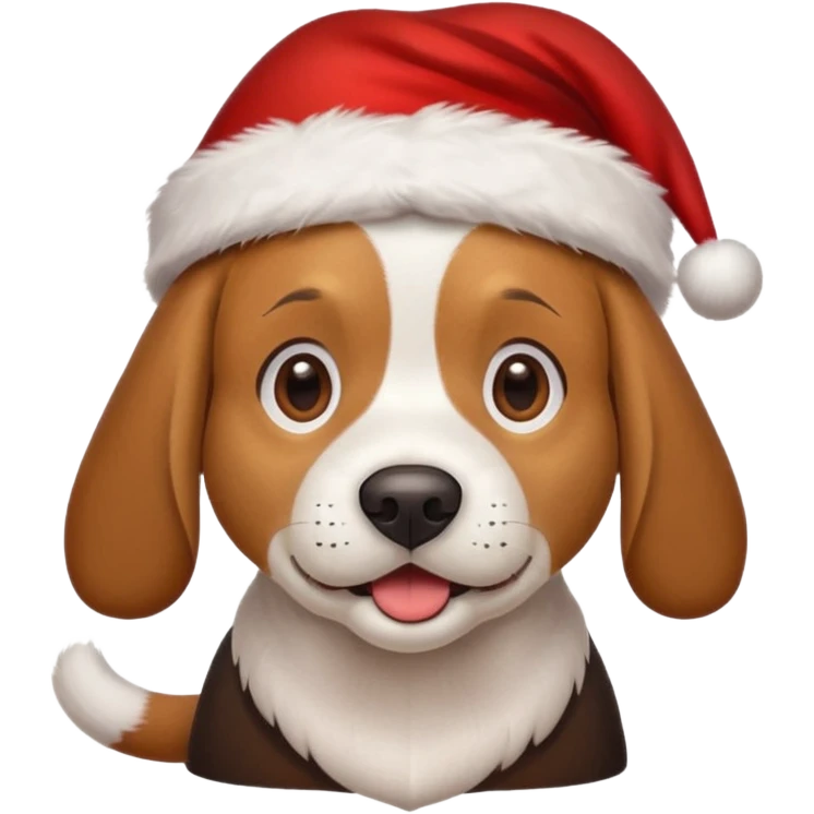beagle wearing santa hat emoji