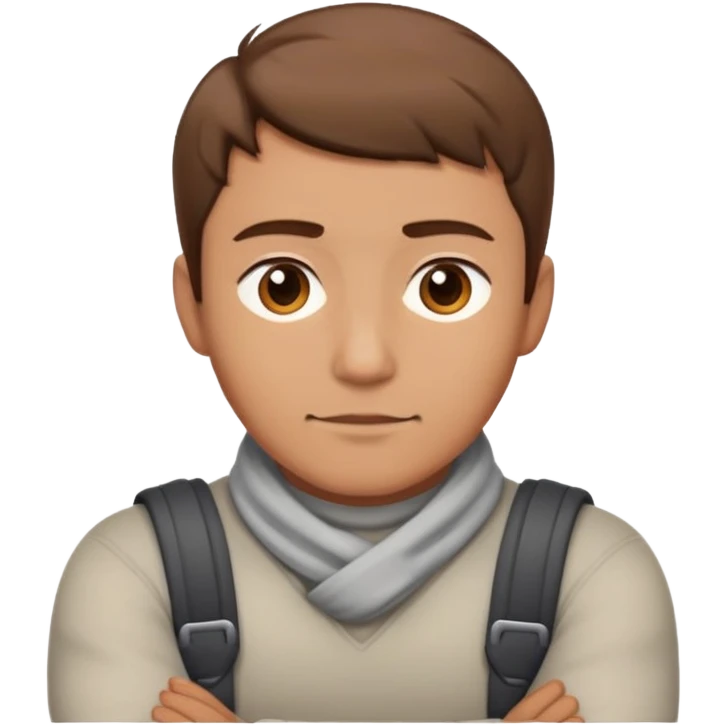 Guy with crossed arms around neck emoji