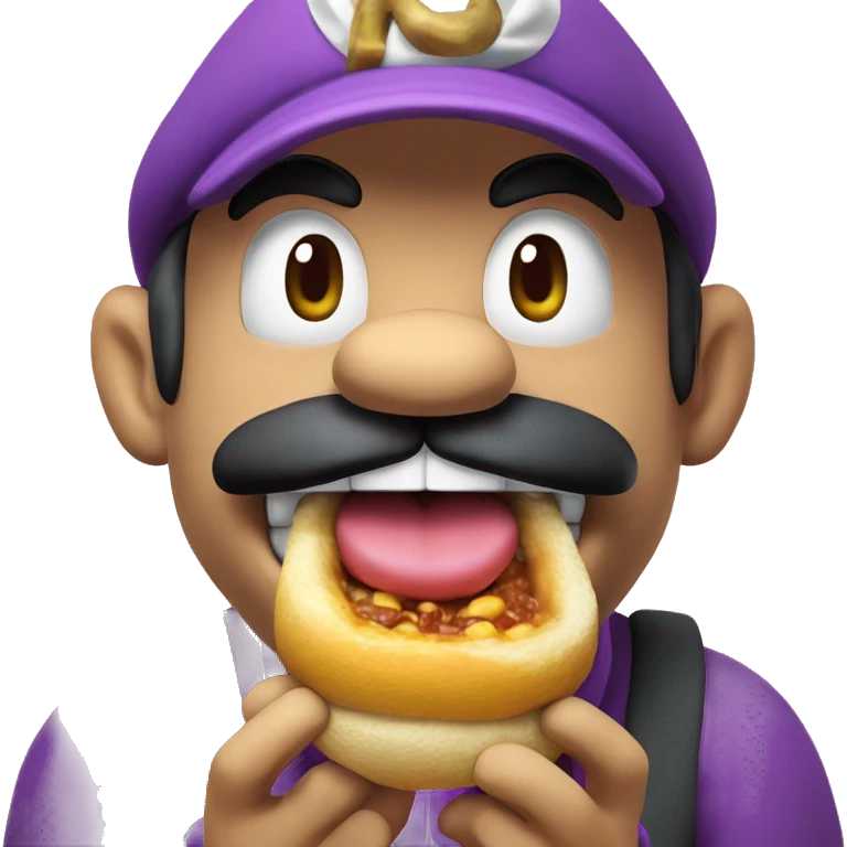 Wario eating walugi emoji