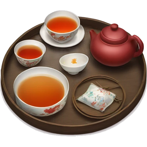 chinese tray with tea emoji