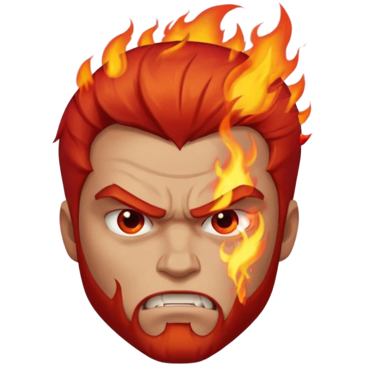 burning angry man emoji