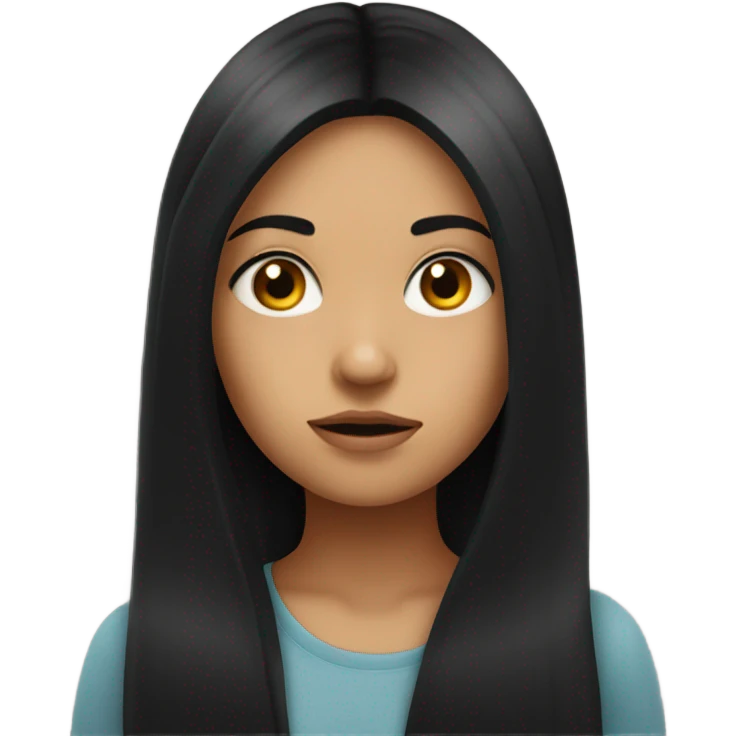 girl with black hair looking emoji