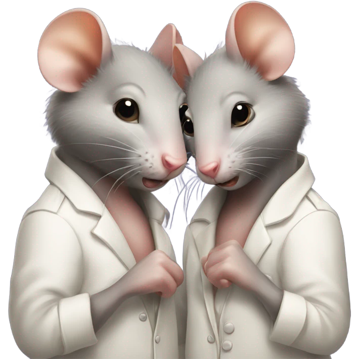 Two rats hold onto a poster with the inscription "ALINGHT" emoji