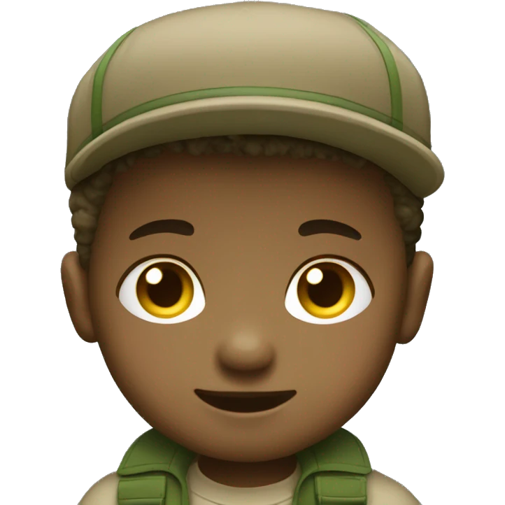 Baby boy wearing khaki green clothes emoji emoji