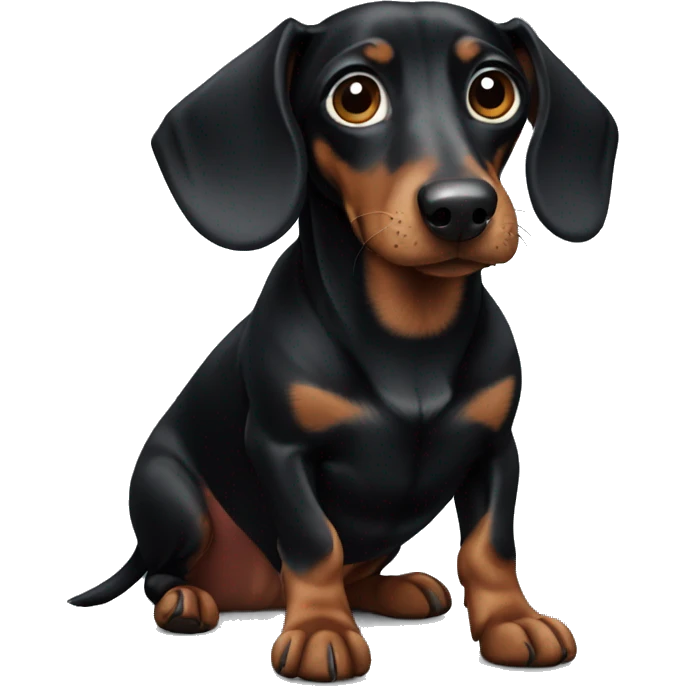 Black dachshund emoji
