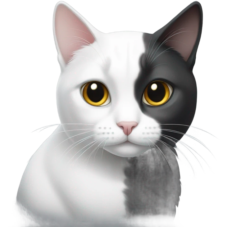 white cat with gray and black cat  emoji