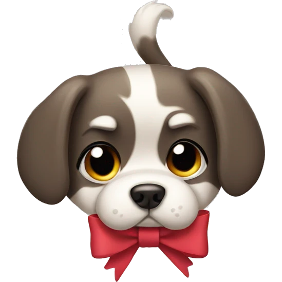 Dog with a bow  emoji