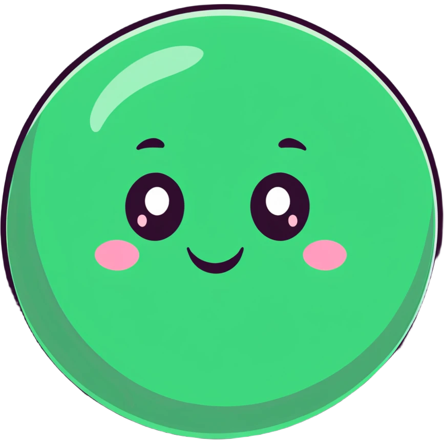 planet with misty smoky atmosphere and a cute happy face with big eyes emoji